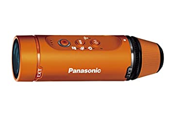 【中古】パナソニック ウェアラブルカメラ オレンジ色 HX-A1H-D