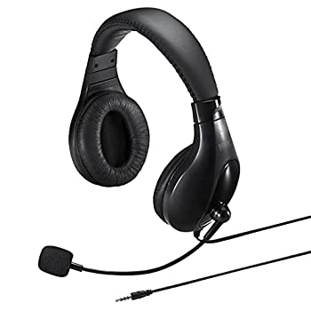 【中古】サンワサプライ ヘッドセット 3.5mmミニプラグ(4極) 両耳タイプ 大型 ブラック MM-HS401BK