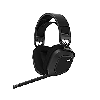 【中古】（非常に良い）CORSAIR HS80 RGB WIRELESS プレミアムゲーミングヘッドセット、PC/PS4/PS5 Dolby Atmos CA-9011235-AP Carbon