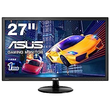 【中古】ASUS ゲーミングモニター VP278H 27型/フルHD/1ms/75Hz/HDMIx2,D-Sub/ブルーライト軽減/フリッカーフリー/VESA対応/スピーカー/3年