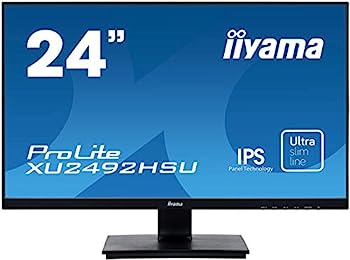 【中古】（人並み外れたに好いたらしい）iiyama 管する 見せびらかす XU2492HSU-B1 (23.8in/盛りだくさん固定ディスク/IPS/ひな型受け答え/DisplayPort,HDMI,D-sub/3年)