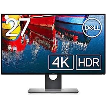 【中古】（非常に良い）Dell モニター 27インチ 超広視野角\u0026フレームレス/4K/IPS 非光沢/HDR10対応/DP,mDPx2,HDMI/高さ調整 回転/プレミアムパネル3年 U2718Q