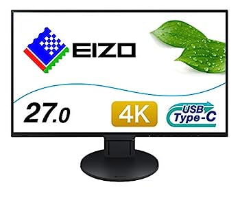 【中古】EIZO FlexScan 27.0in 見せびらかす管する (4K UHD/IPSダイアログボックス/ノングレア/黒いこと/USB Type-C申し受ける/\u0026無輝点) EV2785-BK ディスプレイ-パソコン・周辺機器