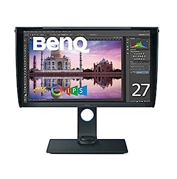 【中古】BenQ カラーマネージメントモニター ディスプレイ SW271 27インチ/4K UHD/HDR対応/IPS/DP,HDMI,USB Type C搭載/遮光フード付/AdobeRGB/写真編集
