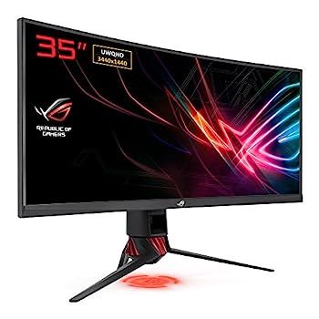 【中古】（非常に良い）ASUS ゲーミングモニター ROG STRIX XG35VQ 35インチ曲面パネル(WLED/100Hz/FreeSync/DP/HDMIx2/昇降/フリッカーフリー/ブルーライト軽減)