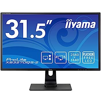 【中古】（人並み外れたに好いたらしい）iiyama 管する 見せびらかす 31.5in WQHD IPS操作手順 高さかい繕う DisplayPort HDMI DVI-D 全有線テレビ付 3年 国内受け支える XB3270QS-B2