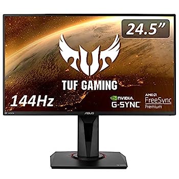 【中古】（人並み外れたに似つかわしい）ASUS TUF Gaming ゲーミングモニター VG259Q 24.5in 盛りだくさん固定ディスク IPS 144サイクル 1ms HDMI×2 界面DP Adaptive-sync ELMB