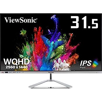 【中古】ViewSonic VX3276-2K-MHD-72 31.5型 WQHD HDR10対応 超薄型デザインIPS液晶ディスプレイ