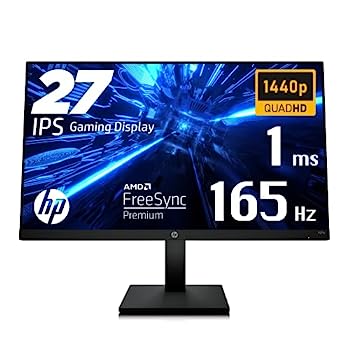 【中古】（非常に良い）HP ゲーミングモニター 27インチ 2560×1440 1ms 165Hz駆動 IPS 非光沢 HP X27q QHD ゲーミングディスプレイ（型番：2V7U4AA-AAAA）