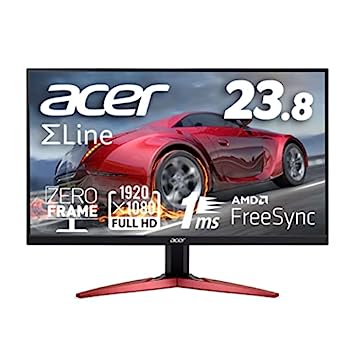 【中古】Acer ゲーミングモニター SigmaLine KG241YAbmiix 23.8インチ VA 非光沢 フルHD 75Hz 1ms (VRB) PC/PS4/Switch向き HDMI ミニD-Sub 15 広視野角1