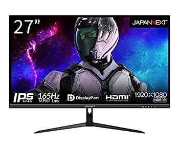 【中古】（非常に良い）JAPANNEXT 27型 IPSフルHDパネル搭載165Hz対応ゲーミングモニター JN-IPS27FHDR165 HDMI DP 165Hz 144Hz
