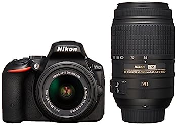 【中古】(非常に良い)Nikon デジタル一眼レフカメラ D5500 ダブルズームキット ブラック 2416万画素 3.2型液晶 タッチパネルD5500WZBK|IINEX
