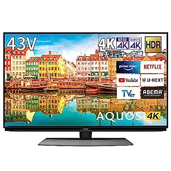 【中古】【非常に良い】シャープ 43V型 液晶 テレビ AQUOS 4T-C43CL1 4K チューナー内蔵 Android TV Medalist S1 搭載 2020年モデル