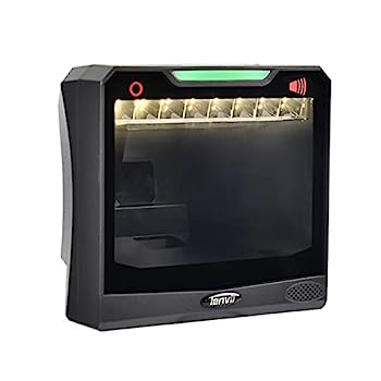 【中古】（非常に良い）LENVII E688デスクトップ自動スキャン2Dバーコードスキャナー有線バーコードリーダー1DQRコードスキャン全方向プラットフォームハンズフリー画像