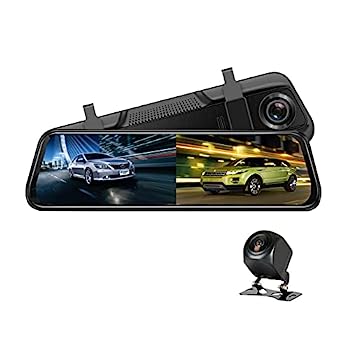 【中古】（非常に良い）MotionTech モーションテック ドライブレコーダー ミラー型 インナーミラー タッチパネル式 9.6インチ 前後録画 MT-DRM010