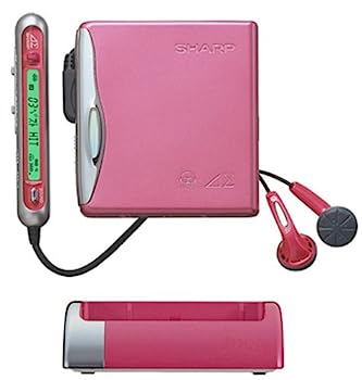 【中古】【人並み外れたに好いたらしい】SHARP アウビィ MD-DS55-P 1ビット携帯型MD電気蓄音機 (さくら色)