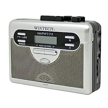 【中古】（人並み外れたに好いたらしい）WINTECH アラームク鍵を掛ける積み上げる AM/FMラジオ受信機付テレコ しろがね色 (FMワイドバンドモデル) PCT-11R