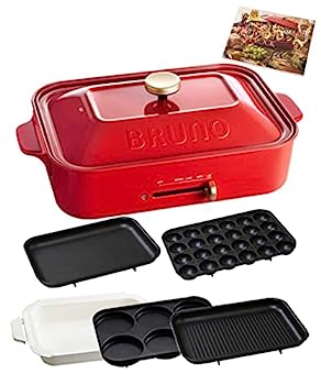 【中古】（人並み外れたに好いたらしい）BRUNO《処方せん読みもの付き添い人》青色ノ コンパクトホットプレート 本体 一皿5種 (たこ焼き 陶芸厚地の外套鍋 水準 マルチ 食べ物屋) 赤いこと お
