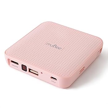 【中古】エコデバイス　モバイルプロジェクター　ｍuBeeムービー　ミニプロジェクター mini projector 白/黒/ピンク (ピンク)