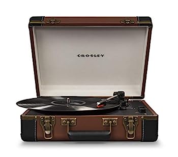【中古】Crosley エグゼクティブUSB ポータブルターンテーブル ブラウン/ブラック 持ち運び楽々 CR6019A-BR|IINEX