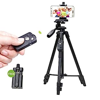 【中古】カメラ三脚マウント YUNTENG VCT-5208RM アルミニウムマグネシウム合金脚三脚マウント Bluetoothリモートコントロール&三脚ヘッド&電話クランプ