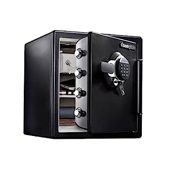 【中古】(非常に良い)SENTRY (セントリー) 金庫 1時間 耐火 24時間 耐水 33.6L A4 ファイル 縦横 テンキー+鍵 ダブルロック 棚板 鍵付ドロワー 各1個 ブラック 2年 JF|IINEX