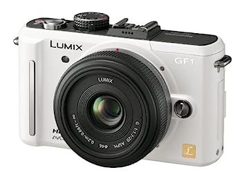 【中古】パナソニック デジタル一眼写真機 GF1 水晶体一揃いの道具(20粍/F1.7ホットケーキ水晶体嘱する) 外殻白いこと DMC-GF1C-W