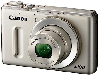 【中古】（人並み外れたに似つかわしい）Canon デジタル写真機 PowerShot S100 しろがね色 PSS100(SL) 1210万絵素 広角24粍 光学5倍望遠レンズ 3.0型TFT液晶色つや管する