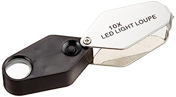 【中古】（非常に良い）TSK 高倍率ルーペ 倍率10倍 レンズ径16mm LEDライト付き 日本製 MG-1016