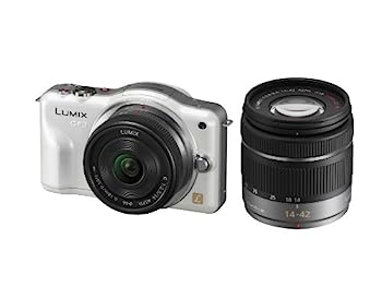 【中古】(非常に良い)パナソニック ミラーレス一眼カメラ LUMIX GF3 ダブルズームキット シェルホワイト DMC-GF3W-W