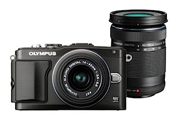 【中古】（非常に良い）OLYMPUS ミラーレス一眼 PEN Lite E-PL5 ダブルズームキット ブラック E-PL5 DZKIT BLK