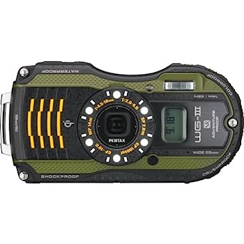 【中古】PENTAX 防水デジタルカメラ PENTAX WG-3GPS グリーン 1cmマクロ マクロスタンド付属 電子コンパス サブLCD Qi規格 PENTAX WG-3GPSGR 12663