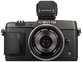 【中古】OLYMPUS 鏡鑑受け答え一眼 PEN E-P5 17粍 F1.8 水晶体一揃いの道具(ビューファインダー VF-4仕かける) 黒いこと E-P5 17粍 F1.8 LKIT BLK カメラ・ビデオカメラ・光学機器-ミラーレス一眼カメラ