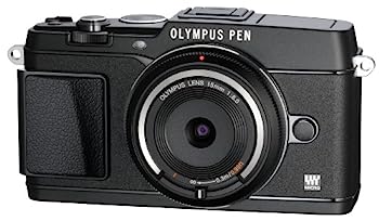 【中古】（非常に良い）OLYMPUS ミラーレス一眼 PEN E-P5 ボディ(ボディキャップレンズ BCL-1580セット) ブラック E-P5 BODY BLK