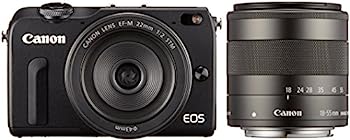 【中古】Canon ミラーレス一眼カメラ EOS M2 ダブルレンズキット(ブラック) EF-M18-55mm F3.5-5.6 IS STM EF-M22mm F2 STM付属 EOSM2BK-WLK