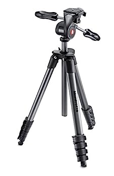 【中古】【非常に良い】Manfrotto マンフロット カメラ 三脚 MKCOMPACTADV-BK Compact Advanced Tripod with 3-Way Head (Black)