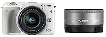 【中古】Canon ミラーレス一眼カメラ EOS M3 ダブルレンズキット(ホワイト) EF-M15-45mm F3.5-6.3 IS STM EF-M22mm F2 STM 付属 EOSM3WH-WLK2|IINEX