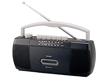 【中古】コイズミ ステレオラジカセ AM/FM ワイドFM対応 スリム ブラック SAD-1223/K