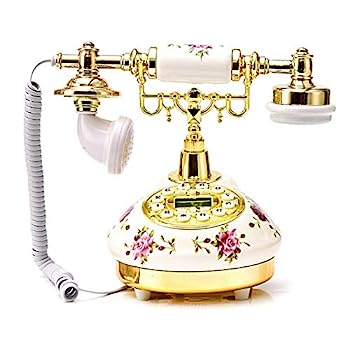 【中古】（非常に良い）Fiaoen レトロ電話 電話機 固定電話 有線電話 北欧 ホーム・ホテルなどに適用 古典的 豪華 boosted