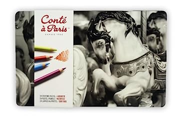 【中古】コンテ・ア・パリ 淡彩鉛筆 アソートセット 24色書き割り 500016