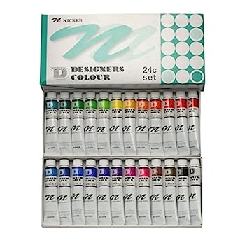 【中古】ニッカー 水彩絵具 デザイナースカラー 24色セット 20ml(6号)
