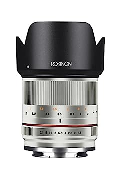 【中古】Rokinon rk21?m-mft-sil 21?粍 f1?. 4?ED AS UMC High Speed Wide Angle水晶体for Olympus \u0026 Panasonic (しろがね色)