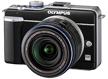 【中古】OLYMPUS ミラーレス一眼 PEN E-PL1レンズキット ブラック E-PL1 LKIT BLK