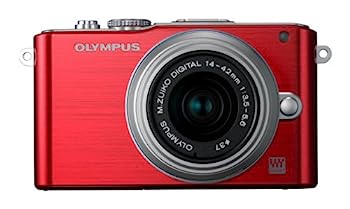 【中古】OLYMPUS ミラーレス一眼 PEN Lite E-PL3 レンズキット レッド E-PL3 LKIT RED|IINEX