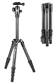 【中古】Manfrotto Element 三脚 スモール ブラックカーボン 耐荷重4kg 5段 開脚角度3段階調整 コンパクト 軽量 キャリングケース付属 MKELES5CF-BH