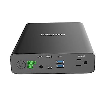 【中古】Krisdonia 携帯型ワット数 大電気容量60000mAh/222Wh 身寄りアウトドア両用乾電池 小型軽さ PSE公証済 参の申し受ける遣りくち AC(130W)/TYPE-C/USB最終生産物 車中泊