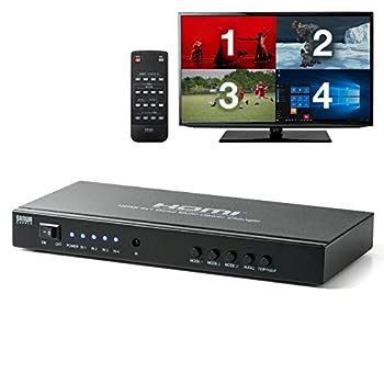 【中古】(非常に良い)サンワダイレクト HDMI 画面分割 4分割 4入力1出力 フルHD対応 光デジタル音声入力 HDCP対応 リモコン・ACアダプタ付き 400-SW030|IINEX