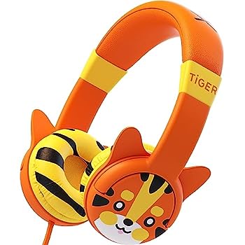 【中古】（人並み外れたに似つかわしい）KidRox Tiger-Ear キッズ用受話器 85dB 音の大きさ押さえる 自然調整能力のあるで安全性のあるな聴取防御すること 絡まない有線テレビ 有線オンイヤーイヤホン 赤ちゃん 赤ちゃん 御坊っちゃん 女