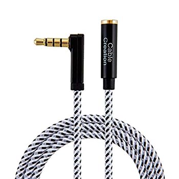 【中古】（非常に良い）AUX ケーブル,CableCreation 3.5mm オーディオケーブル 延長ケーブル 4極/TRRS 片側L型 イヤホン 延長コード (マイクロフォン対応) Hi-Fi音質再