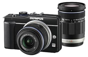 【中古】（非常に良い）OLYMPUS ミラーレス一眼 E-PL1s ダブルズームキット ブラック E-PL1s TKIT BLK